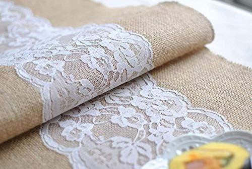Fabric Table Runner Simple Solid Color with Lace Table Runners for