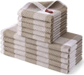 Homaxy 100% Cotton Kitchen Towels and Dishcloths Set of 10, White &