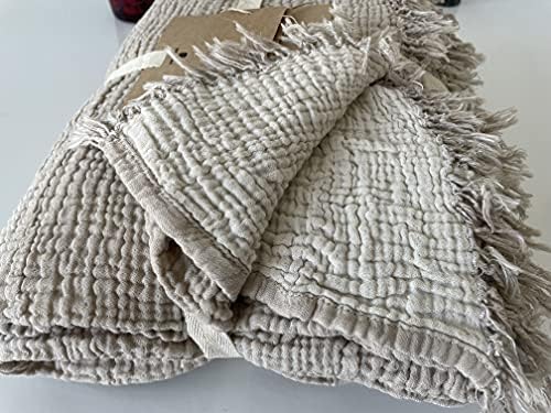 Muslin Blanket 100% Cotton, 4 Layers Bedspread, Soft Turkish Cotton