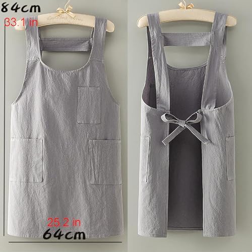 2 Pack Aprons for Women with Pockets Cute Cotton Aprons for Kitchen
