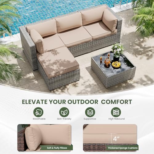 UDPATIO Outdoor Cushions for Patio Furniture Upgraded, Waterproof