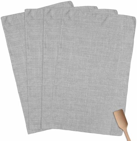 Kitchen Towels Dish Cloths 4 Pack 18x28in,Solid Color Gray Super