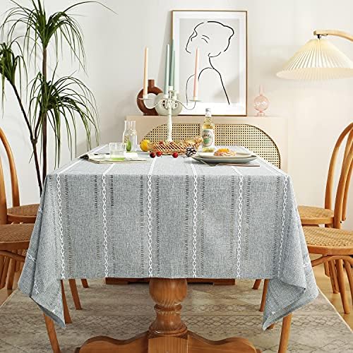 Chassic 60 x 60 inches Farmhouse Style Linen tablecloths, Wrinkle