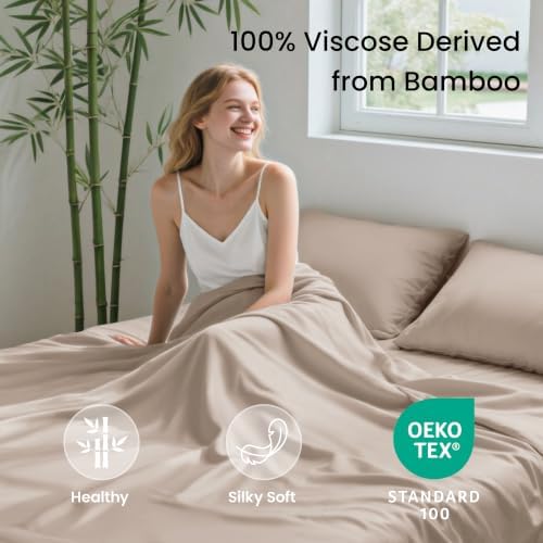 Love's cabin 4 Piece Full Size Sheet Set, 100% Rayon Derived from