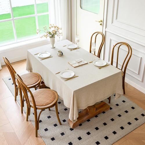 Linen World Linen Blend Tablecloth 60x120 Inch,Linen-Textured