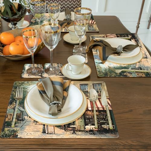 Cork Placemats with Coasters - 12 x 16 Inch Wine Cork Backing Table