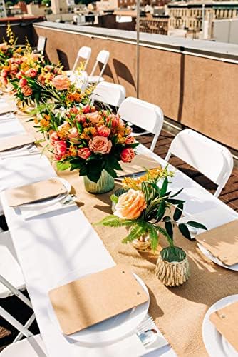 10 Pack Burlap Table Runner, 100% Jute Vintage 12X108 Inches Table