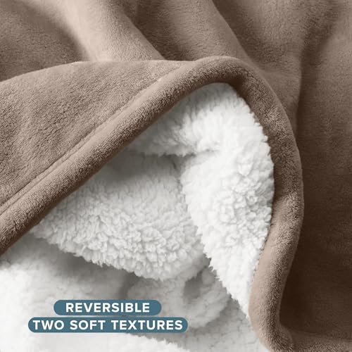 Bare Home Sherpa Fleece Blanket (King, Taupe)