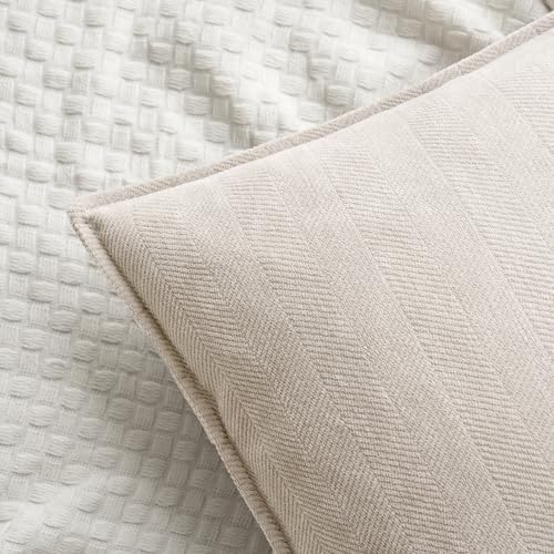 MIULEE Pack of 2 Cream Beige Decorative Chenille Pillow Covers 20x20