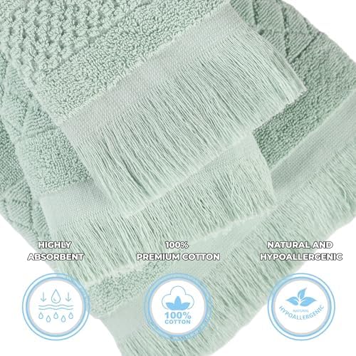 SUPERIOR Cotton 6 Piece Towel Set, Quick Dry, Bathroom Essentials