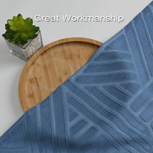 Simplebrand Dusty Blue Sheer Curtains 72 Inch Length 2 Panels for