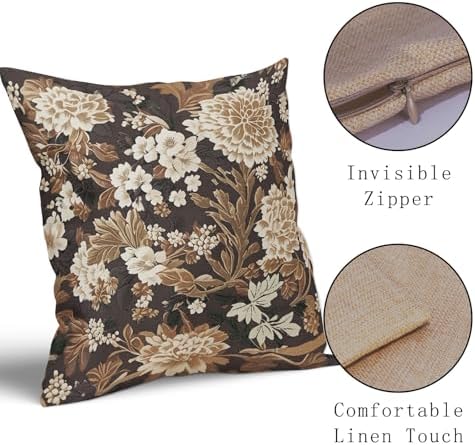 Vintage Floral Pillow Covers 22X22 Inch Set of 2 Boho White Flower