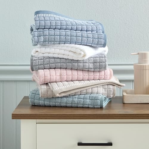 TOWN & COUNTRY EVERYDAY 4-Piece Textured Windowpane Washcloth Set