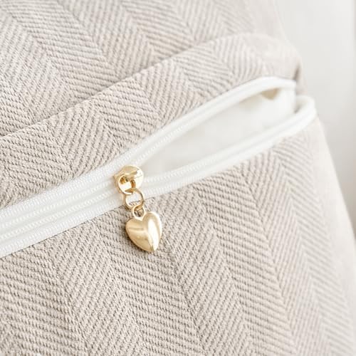 MIULEE Pack of 2 Cream Beige Decorative Chenille Pillow Covers 20x20