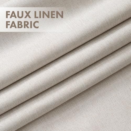MIULEE 100% Blackout Linen Curtains for Bedroom 40W x 120L Cream 2
