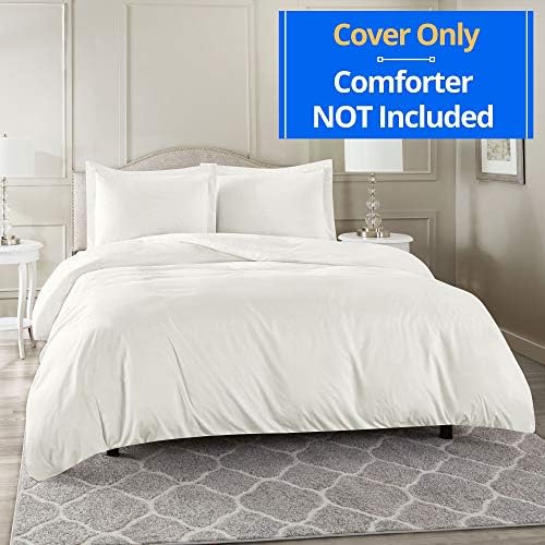 600 Thread Count Off White Oversized Queen Size Duvet Cover Set