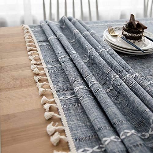 Mucalis Tassel Tablecloth Square Solid Gray Table Cover for Party