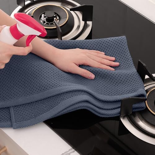 Homaxy 100% Cotton Oversized Waffle Weave Kitchen Towels, 5-Pack, Dark