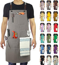 Kitchen Apron, Work Apron, Canvas Apron, Dark Gray