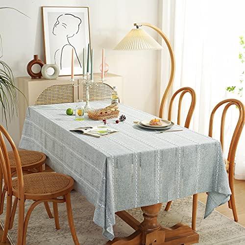 Chassic 60 x 120 inches Farmhouse Style Linen tablecloths, Wrinkle