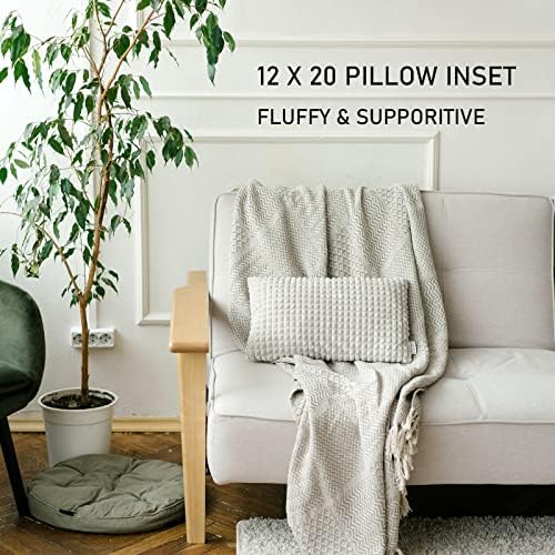 12 x 20 Outdoor Throw Pillow Inserts Set of 2 Waterproof Rectangle