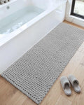 DEXI Bathroom Runner Rugs 60x24, Non Slip Chinelle Bath Mat, Light
