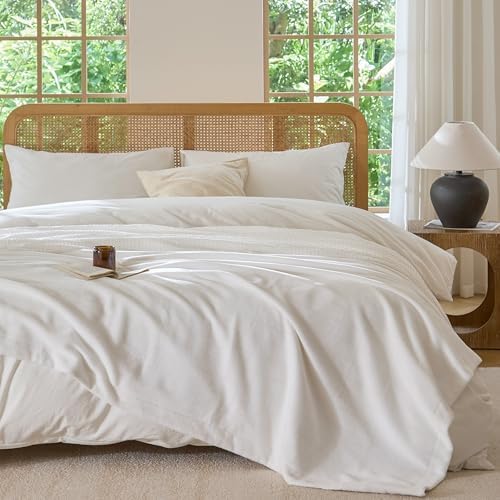 CHUFFED Cotton Waffle Blanket Throw Size - Plush Milk Velvet &