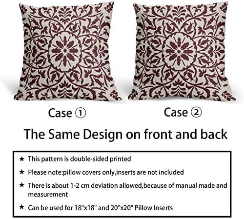 Burgundy Red Ethnic Boho Pillow Covers 18 X 18 Inch Bohemian Carpet