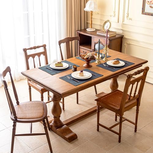 KXN Placemats Set of 6, Durable Dual-Layer Fabric Table Mats, Dark