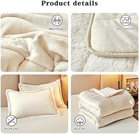 3-Layer Luxury Flannel Fleece Thick Bed Blanket King Size, Soft Plush
