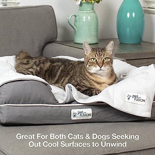 PetFusion Premium Cat and Dog Cooling Blanket, Lightweight Pet Blanket