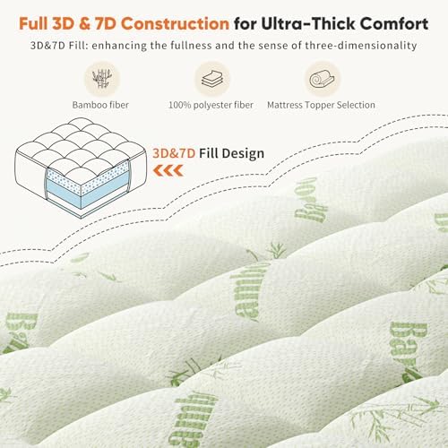 Ultra Soft Queen Size Mattress Topper - Viscose Made from Bamboo