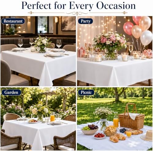 Geometric Pattern Print Square Tablecloth, Waterproof Vinyl Table