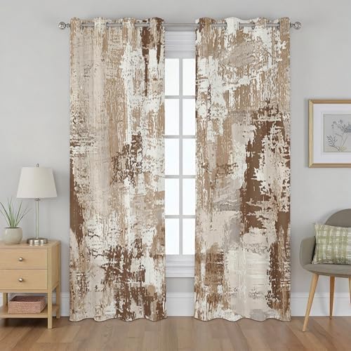 Abstract Curtains Blackout, Modern Distressed Curtains, Contemporary