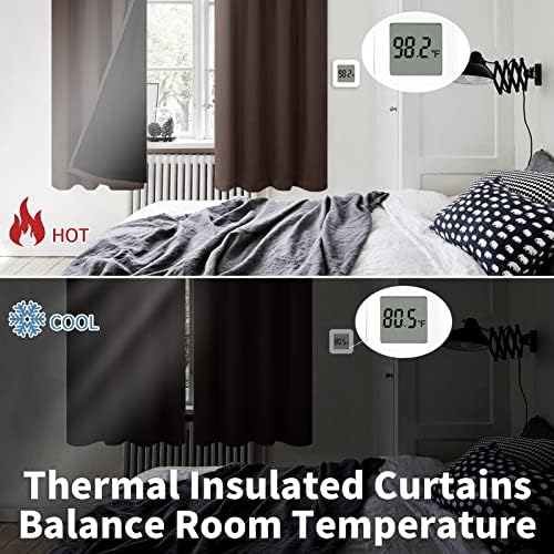 BGment Brown Blackout Curtains for Bedroom 72 Inch Length 2 Panels
