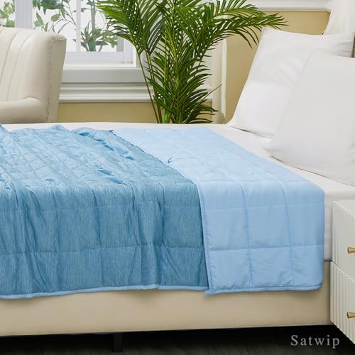 Satwip Weighted Blanket 10 pounds Twin Size, Cooling Weighted Blanket