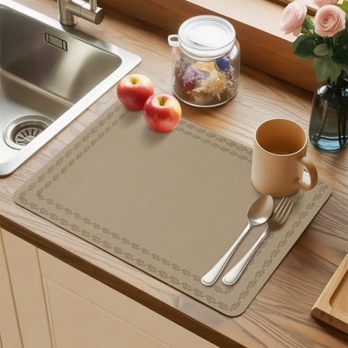 Minimalist Brown Background Leather Placemats Set of 6,12x18