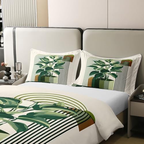 jejeloiu Boho Bohemian Duvet Cover 100% Cotton Queen Size Modern
