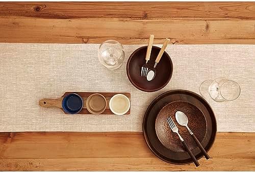 Solino Home 100% Pure Linen Table Runner Beige Long, Athena