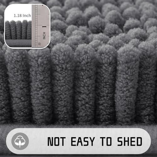 Yimobra Washable Bathroom Rugs, Super Soft & Absorbent Chenille Bath
