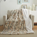 Tache 63 x 90 Super Soft Warm Tan Brown Blue Russian Lynx Faux Fur