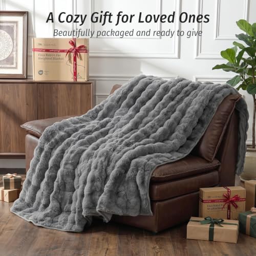 Wemore Fluffy Weighted Blanket for Adults 60" X 80" 15 lbs Queen Size