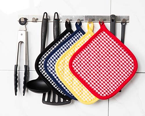 5 PCS Pot Holders for Kitchen, Cotton Potholers with Great Heat