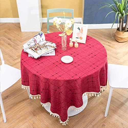 Rectangular/Square Tablecloths Cotton Linen Table Cloth Wrinkle-Free