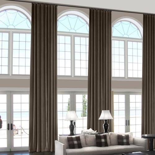 ChadMade 120 Inches Length Velvet Curtains, 2 Panels 52Wx120L