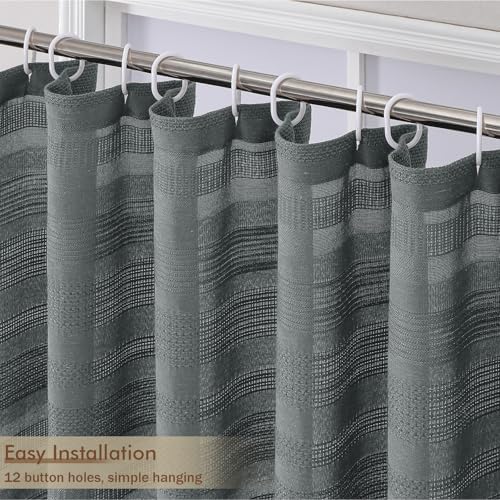 OVZME Extra Long Boho Shower Curtain 84 Inch Long, Modern Farmhouse