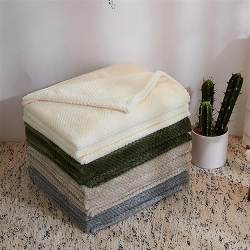 Flannel Fleece Blanket,Solid Color Warm Comfy Sofa Blankets,Fuzzy