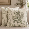 B BBPM Sage Green Hydrangea Pillow Covers Set of 2, 22x22 Vintage
