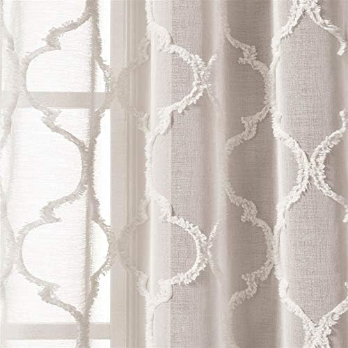 Lush Decor Avon Trellis Grommet Sheer Window Curtain Panels Pair 38" W