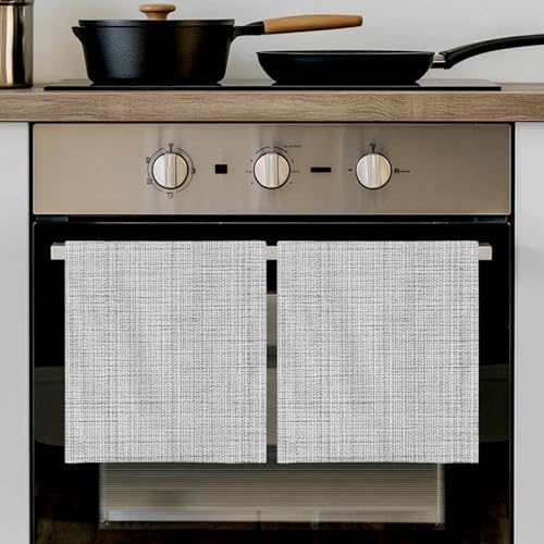 Grey Rustic Kitchen Towels Set of 4, Absorbent Microfiber Soft Dish